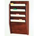 Wooden Mallet 4 Pocket Letter Size File Holder Black & Mahogany CH14-2BK